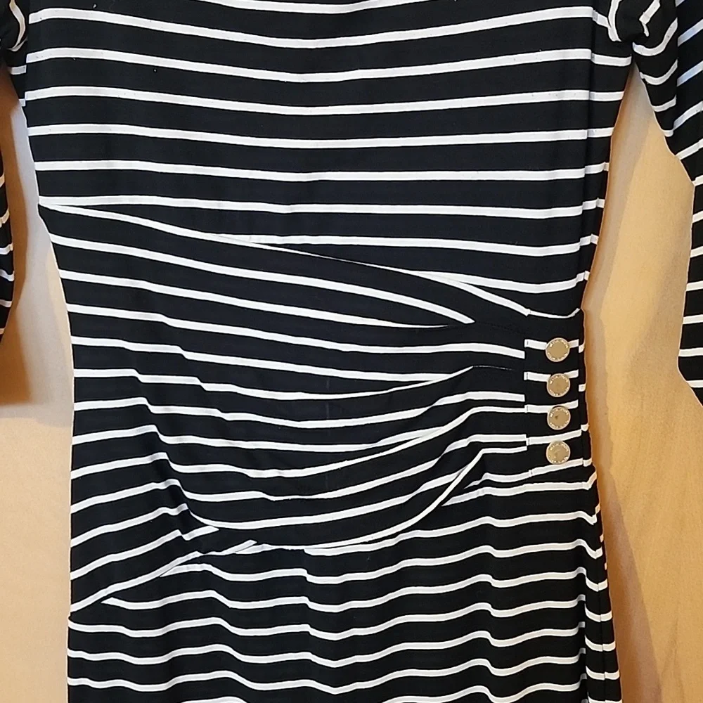 Striped black and white cotton, 3/4 sleeves size xs - Picture 2 of 4